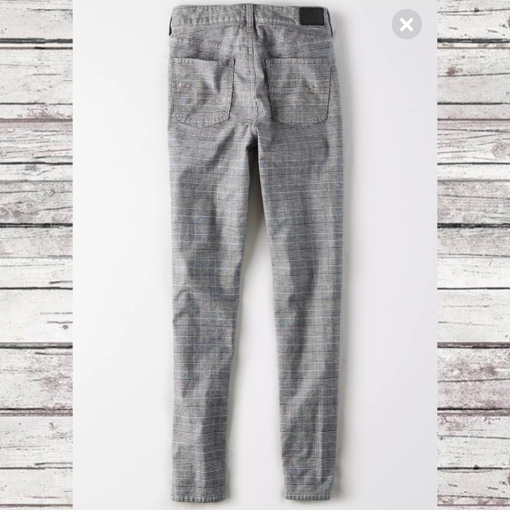 AE High-Waisted Plaid Jegging - size 6 LONG